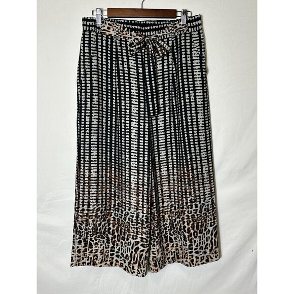 John Paul Richard Women's Stretch Waist Wide Leg Fully Lined Capri Pants Size M - Picture 1 of 3